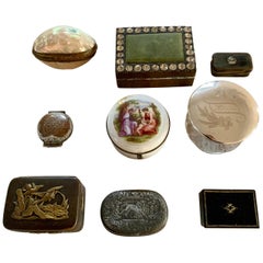 European Collection Of Antique 19th Century Snuff Boxes 