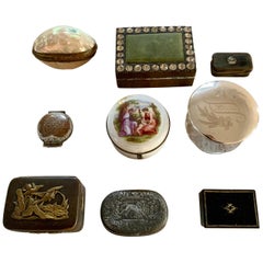Collection européenne de boîtes de tabac anciennes du XIXe siècle