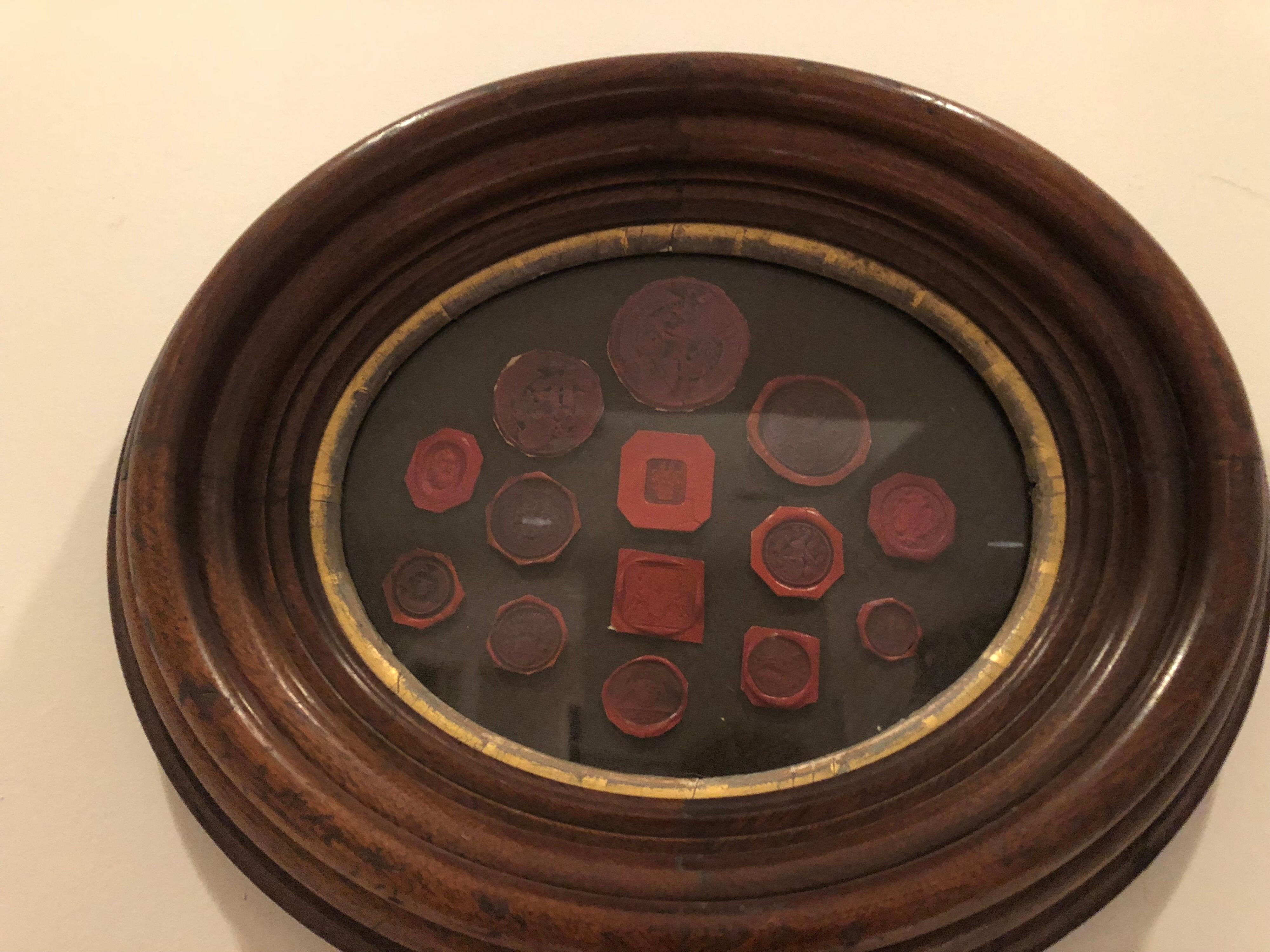 Wood Collection of 19th Century Wax Seals For Sale