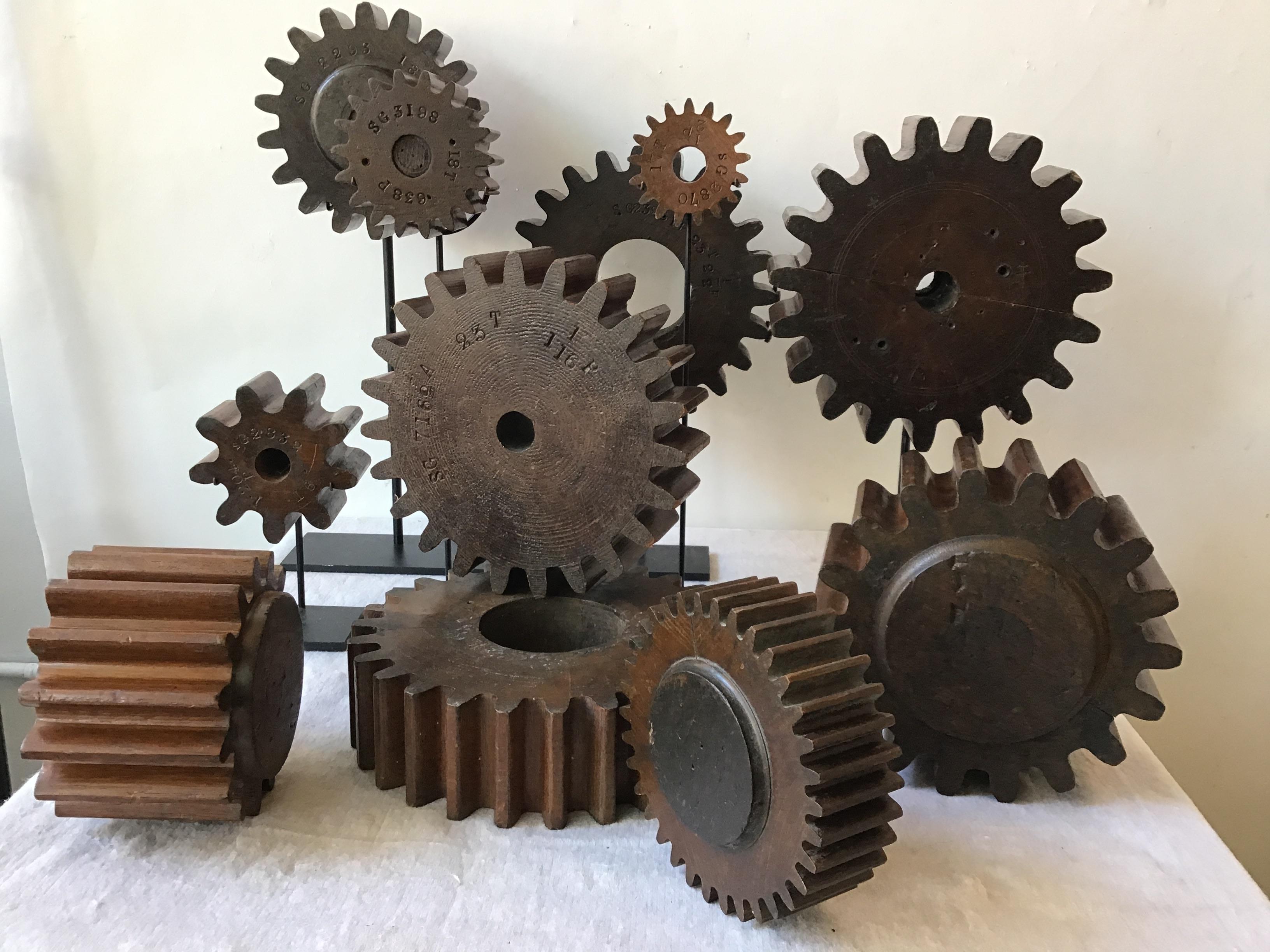 Collection of 19th Century Wood Gears In Good Condition In Tarrytown, NY