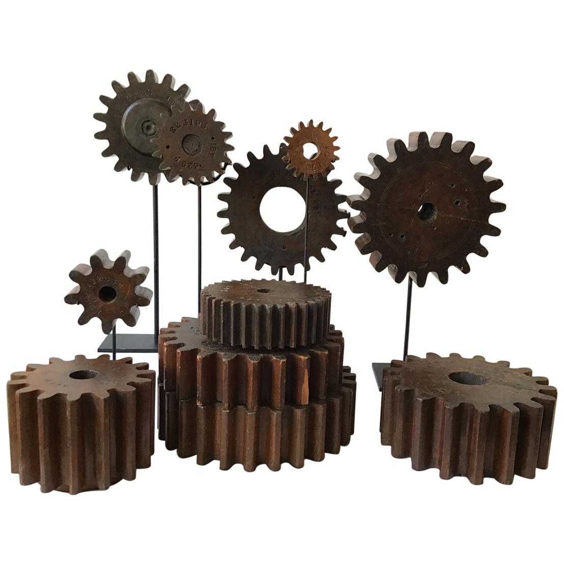 Collection of 19th Century Wood Gears