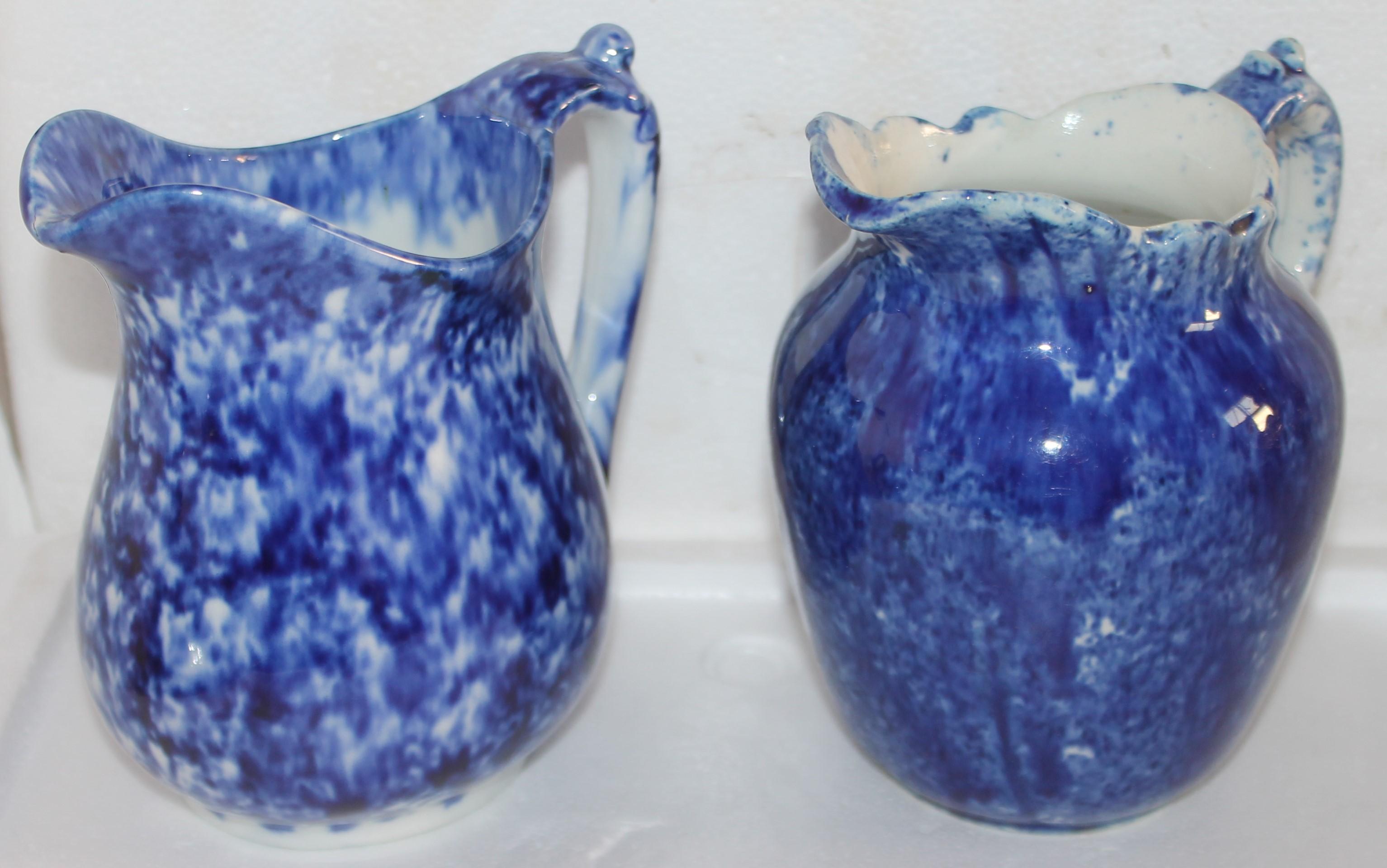 American Collection of 19thc Sponge Ware Pitchers, 6 Pieces For Sale