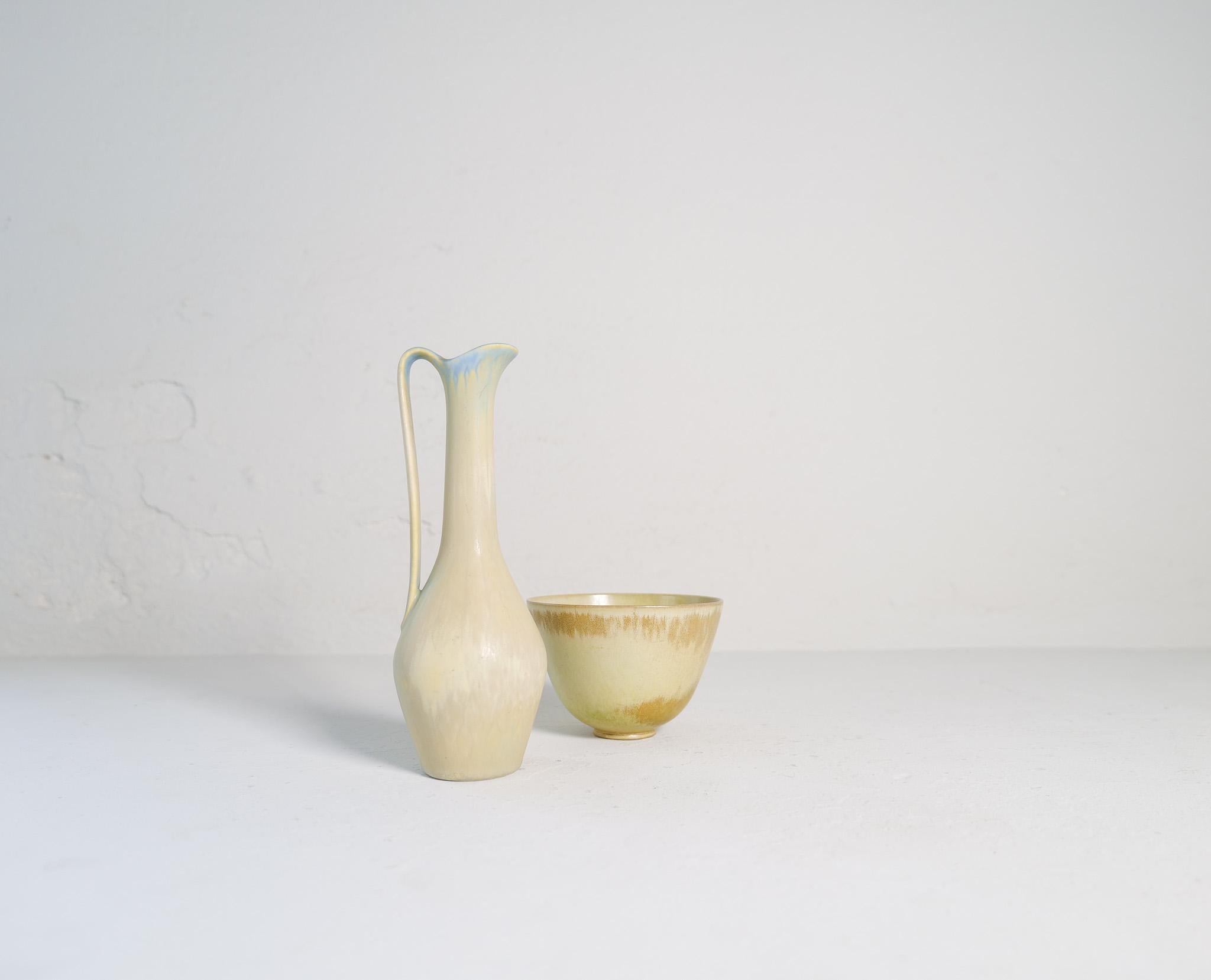 Colección de 2 Vasos de Cerámica de Gunnar Nylund Rörstrand Suecia, años 50 mediados del siglo XX en venta
