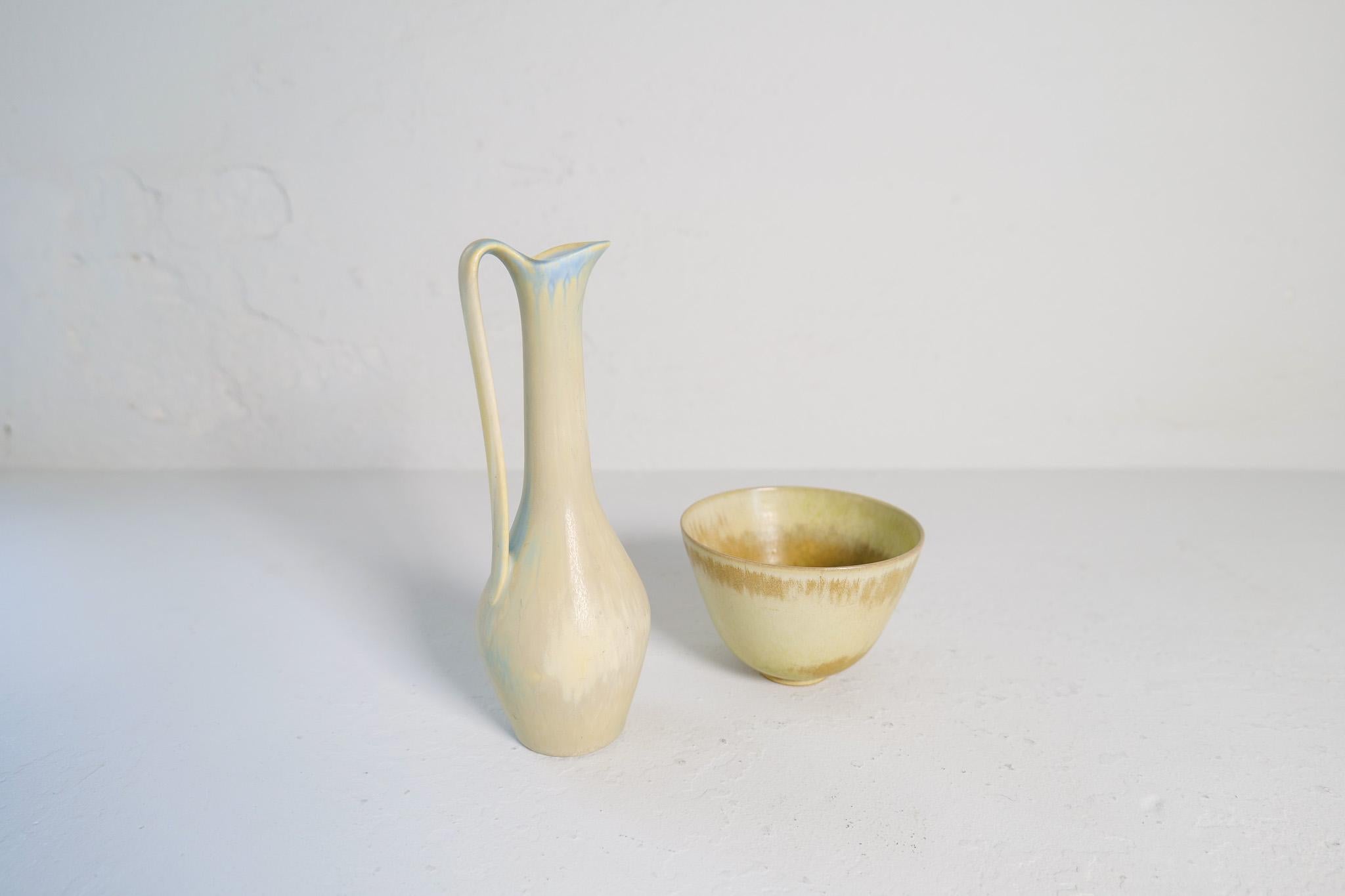 Colección de 2 Vasos de Cerámica de Gunnar Nylund Rörstrand Suecia, años 50 en venta 1