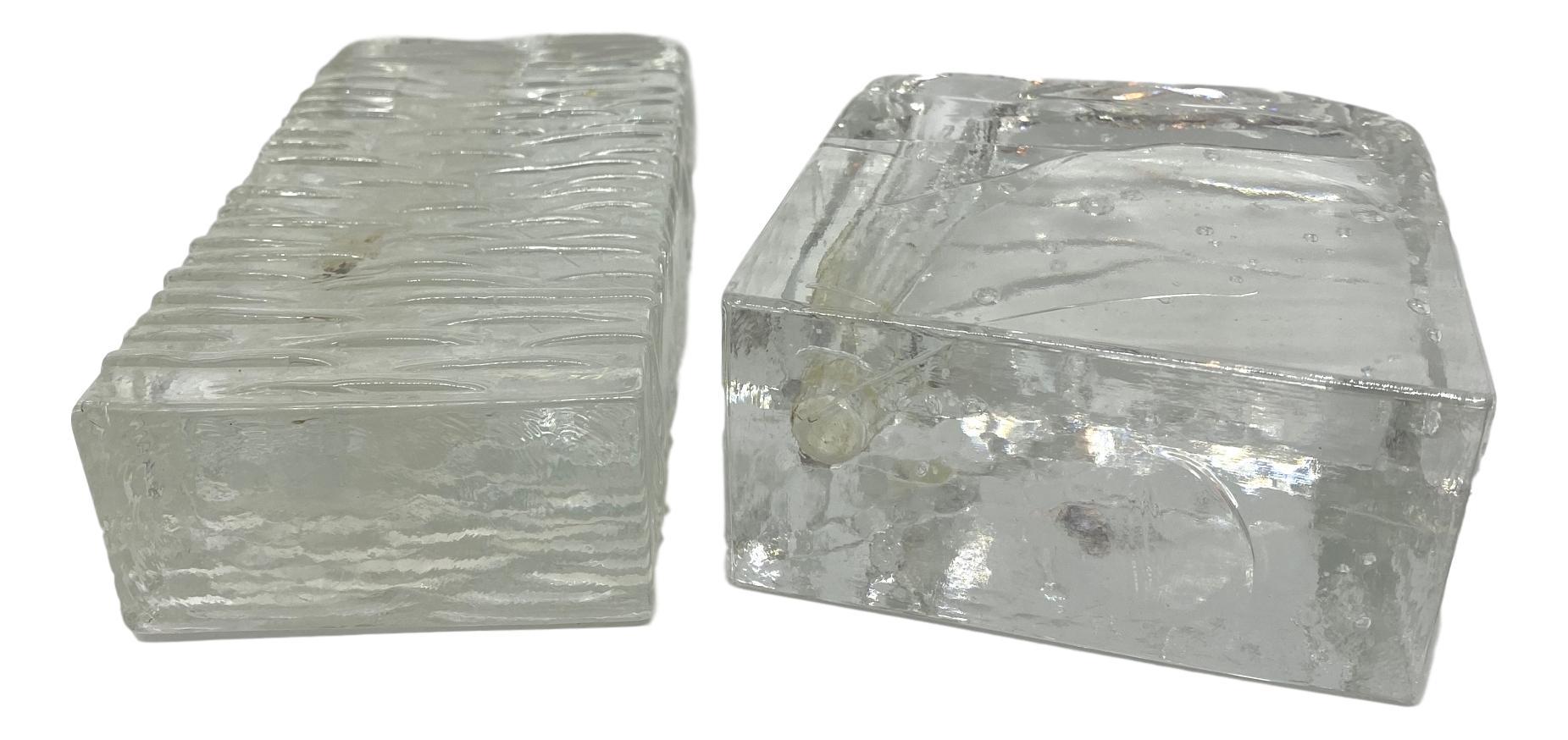 Collection of 2 Ice Block Glass 