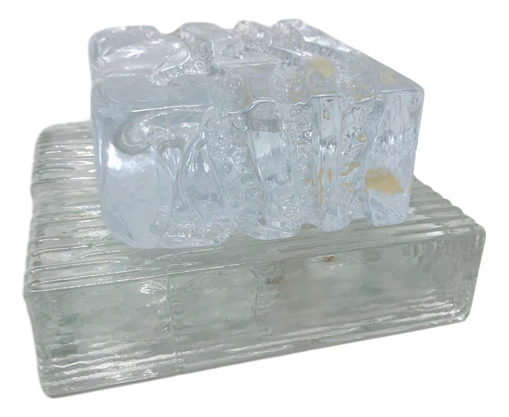 Collection of 2 Ice Block Glass 