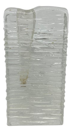 Collection of 2 Ice Block Glass "Solifleur" Vases, German, 1960s