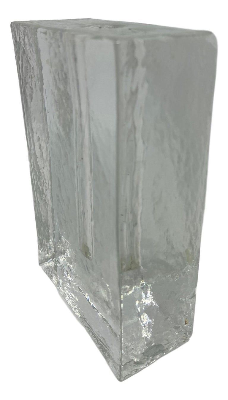 Collection Of 2 Ice Block Glass Solifleur Vases German 1960s