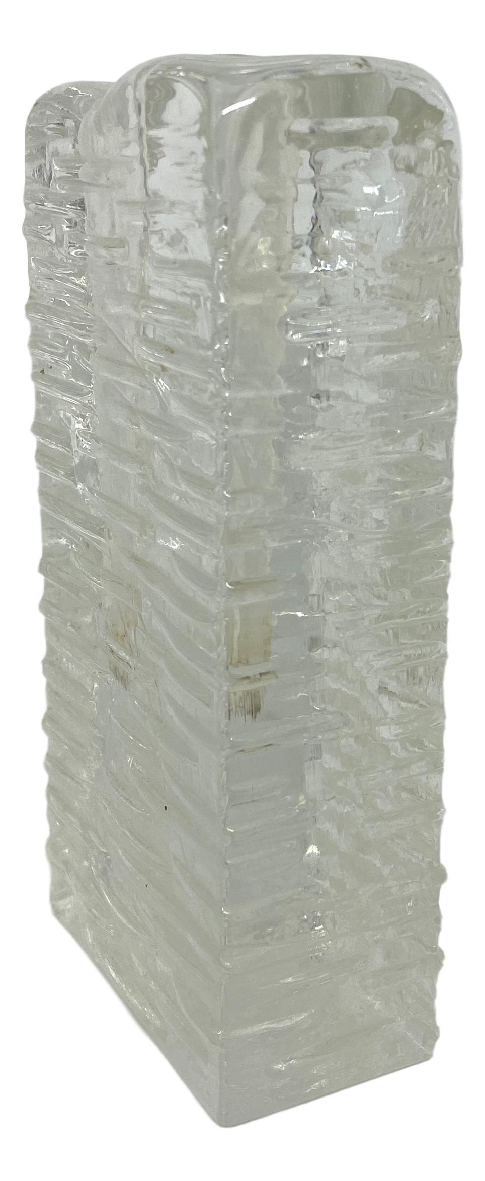 Mid-Century Modern Collection of 2 Ice Block Glass 
