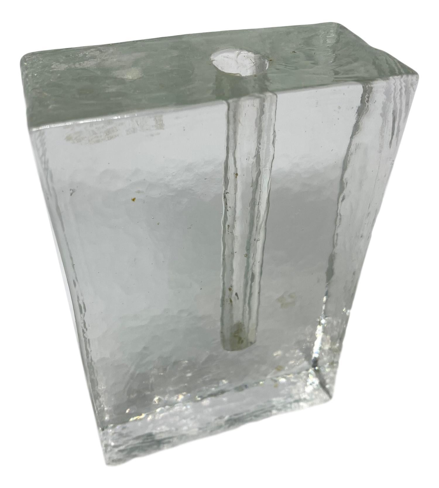 Mid-Century Modern Collection of 2 Ice Block Glass 