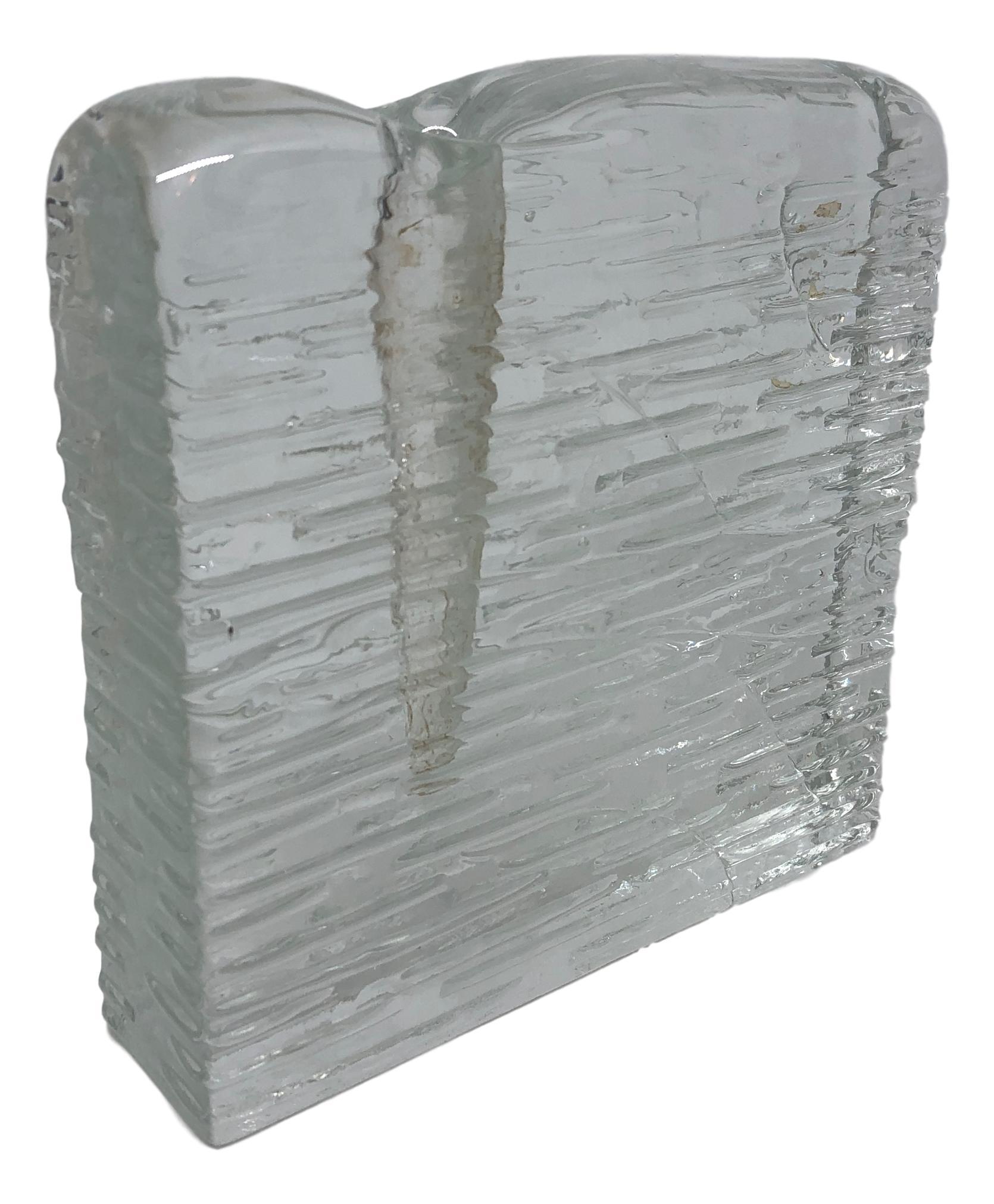 Art Glass Collection of 2 Ice Block Glass 