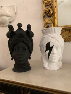 2 Moor Heads  "Futuristic Women", Handmade in Italy, 2019, Unique Design