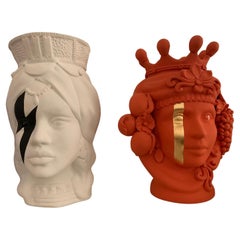 Collection of 2 Vases "Pop Women", Handmade in Italy, 2019, Unique Design