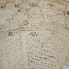 Collection of 20 French, 17th-18th Century Manuscripts