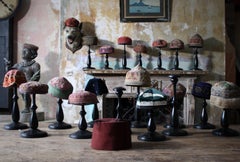 Collection of 20 Mid-20th Century Textile Eastern African Asians Hats on Stands