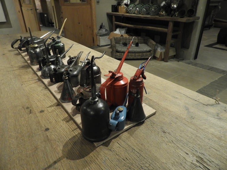 Collection of 21 Vintage Oil Cans For Sale at 1stDibs