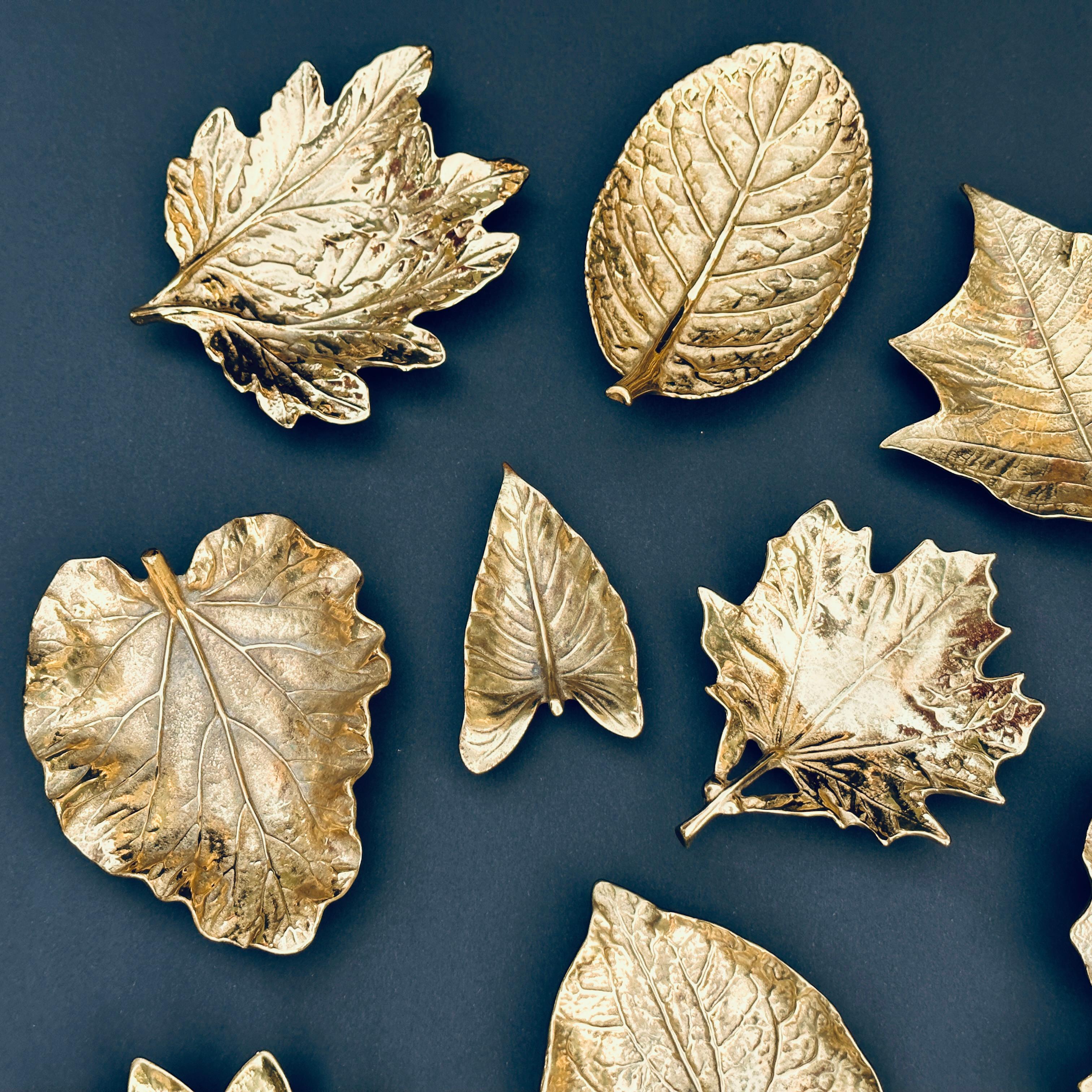 Collection of 22 Virginia Metalcrafters Brass Leaf Sculptures For Sale 2