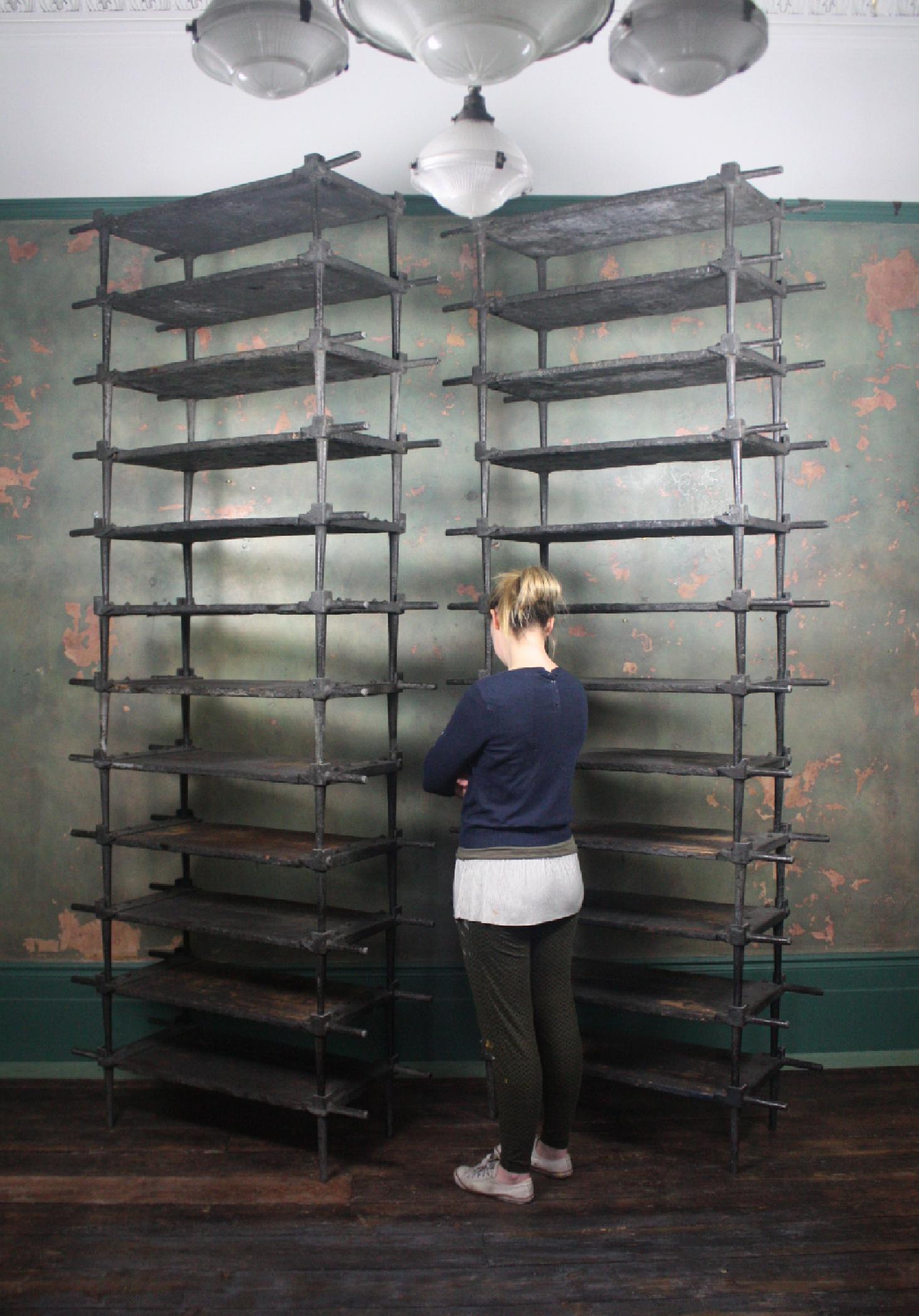 English Collection of 24 Victorian Foundry Cooling Racks Shelves Blacksmith