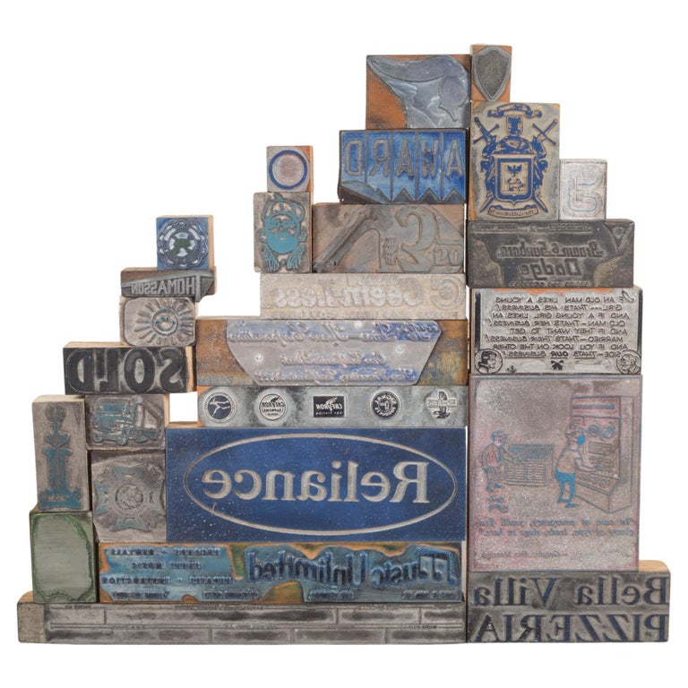 Collection of 25 Typeset Advertising Print Blocks, C.1940 For Sale at ...