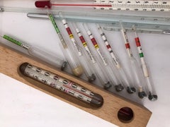 Collection of 27 French Thermometers and Densimeters, 1950s