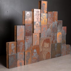 Collezione di 29 blocchi di stampa di ritratti stampati in rame, 1960 ca.