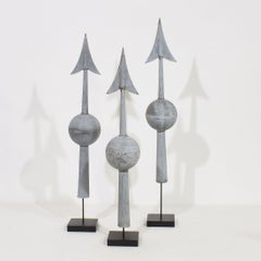 Collection of 3, 19th Century French Zinc Arrow Roof Finials