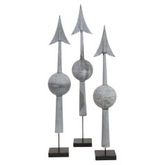 Collection of 3, 19th Century French Zinc Arrow Roof Finials