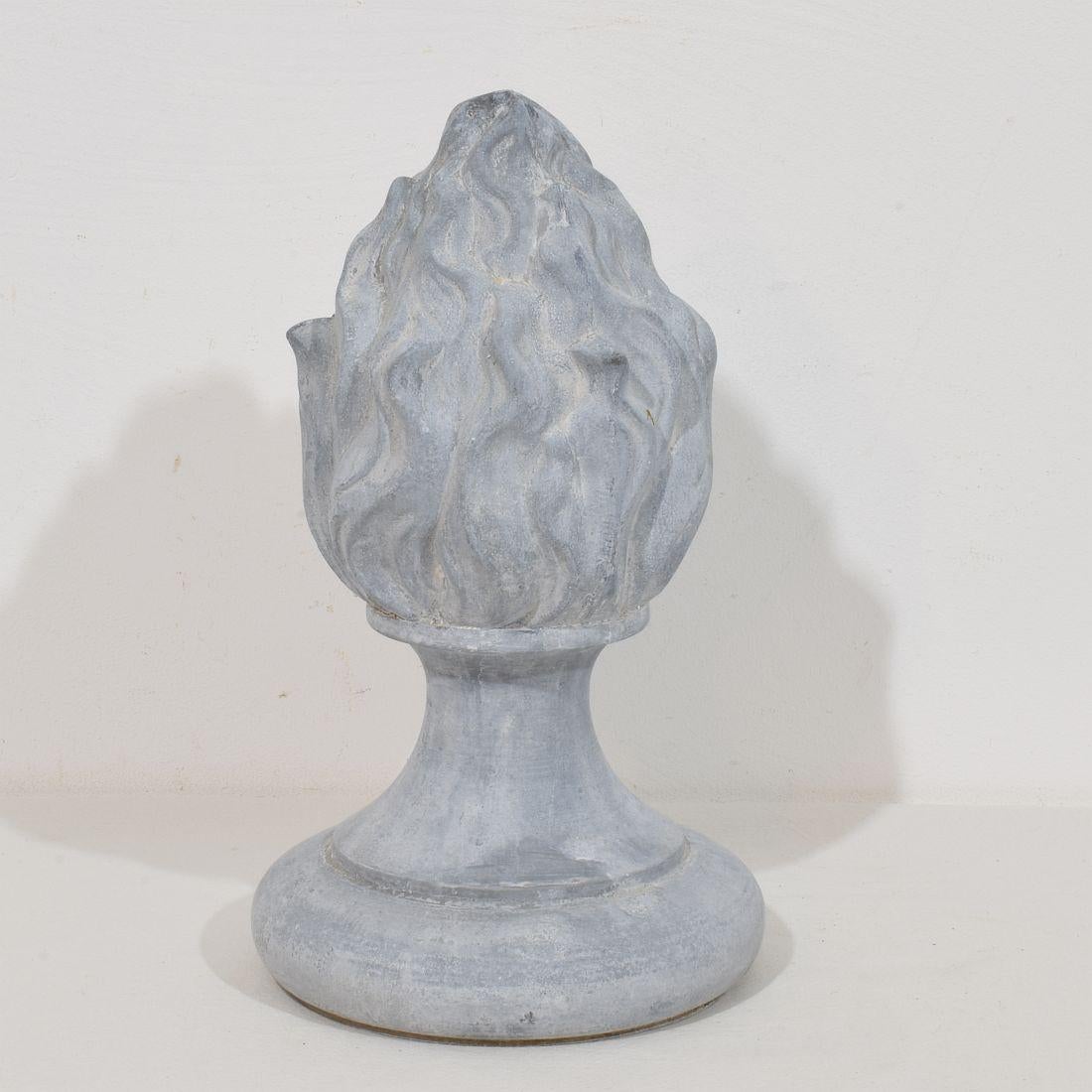 Collection of 3, 19th Century French Zinc Flame Roof Finials For Sale 7