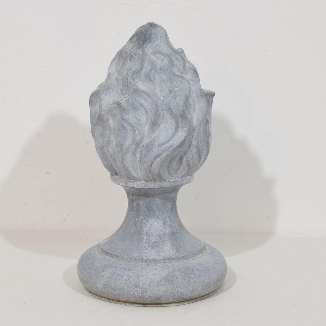 Collection of 3, 19th Century French Zinc Flame Roof Finials For Sale 10