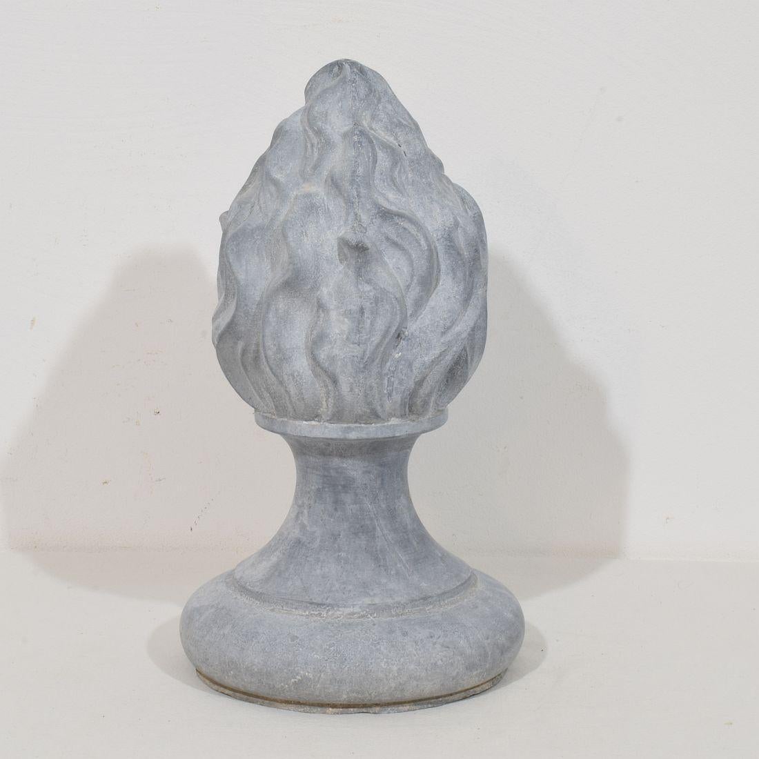 Collection of 3, 19th Century French Zinc Flame Roof Finials For Sale 11