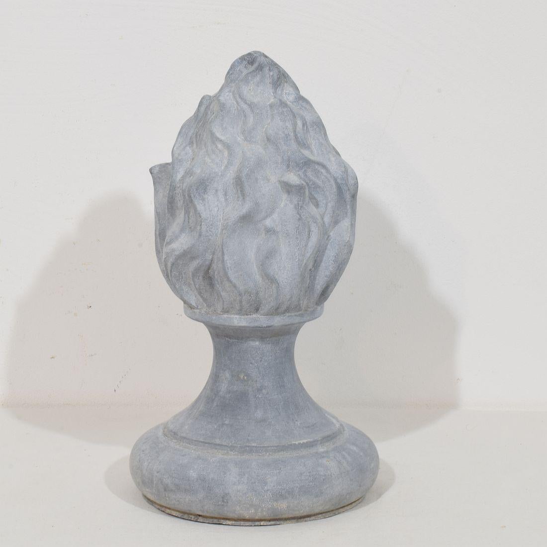 Collection of 3, 19th Century French Zinc Flame Roof Finials For Sale 12