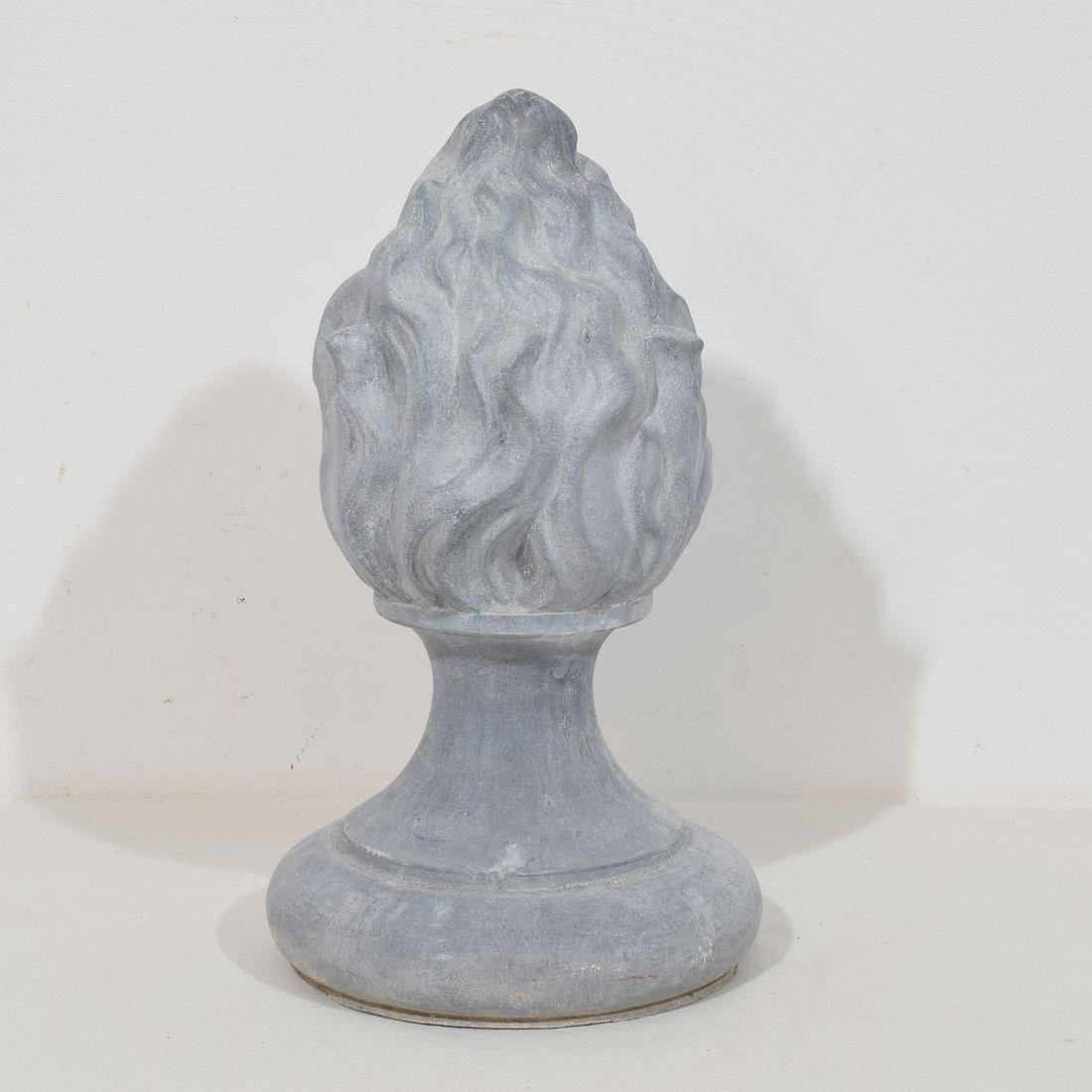 Collection of 3, 19th Century French Zinc Flame Roof Finials For Sale 13
