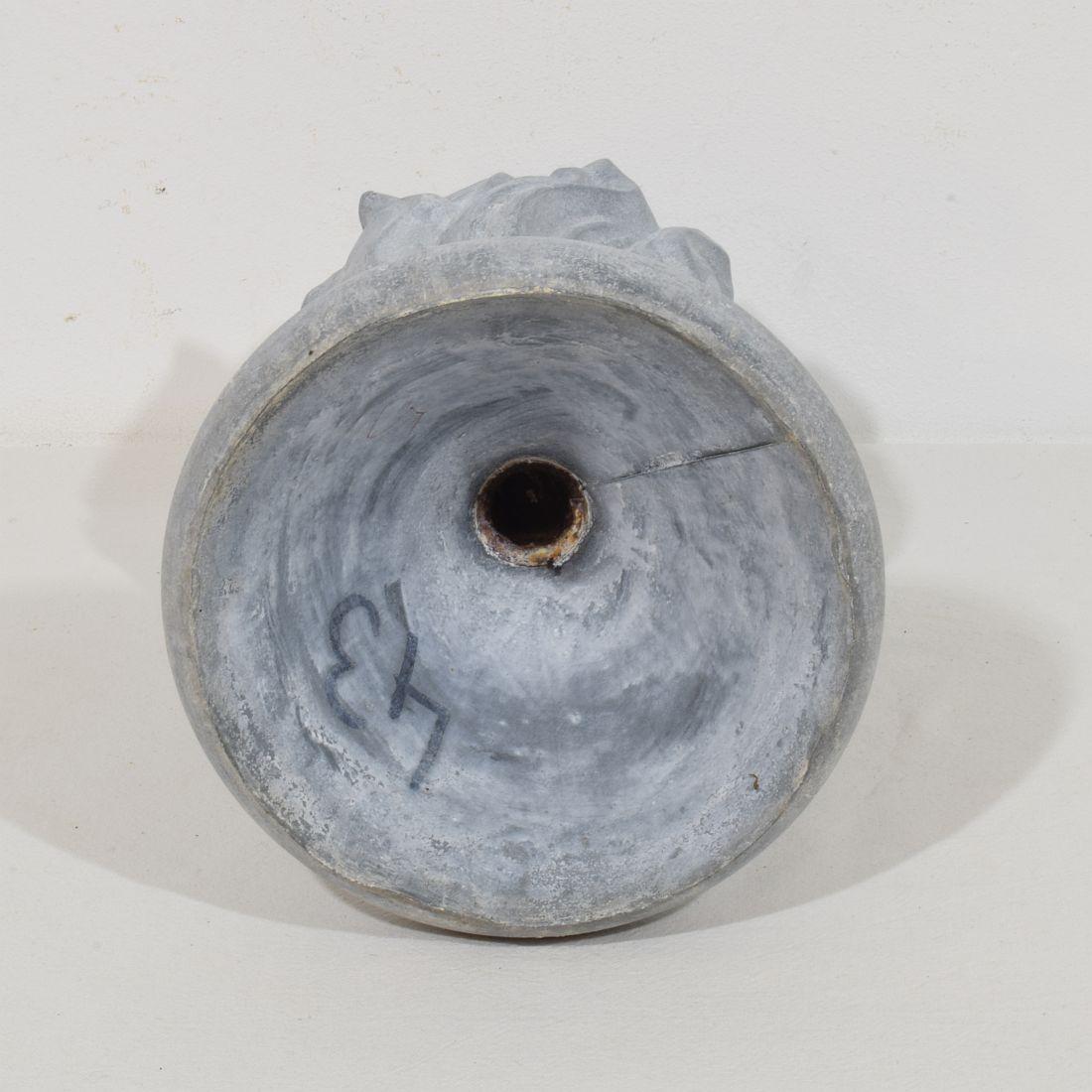 Collection of 3, 19th Century French Zinc Flame Roof Finials For Sale 15