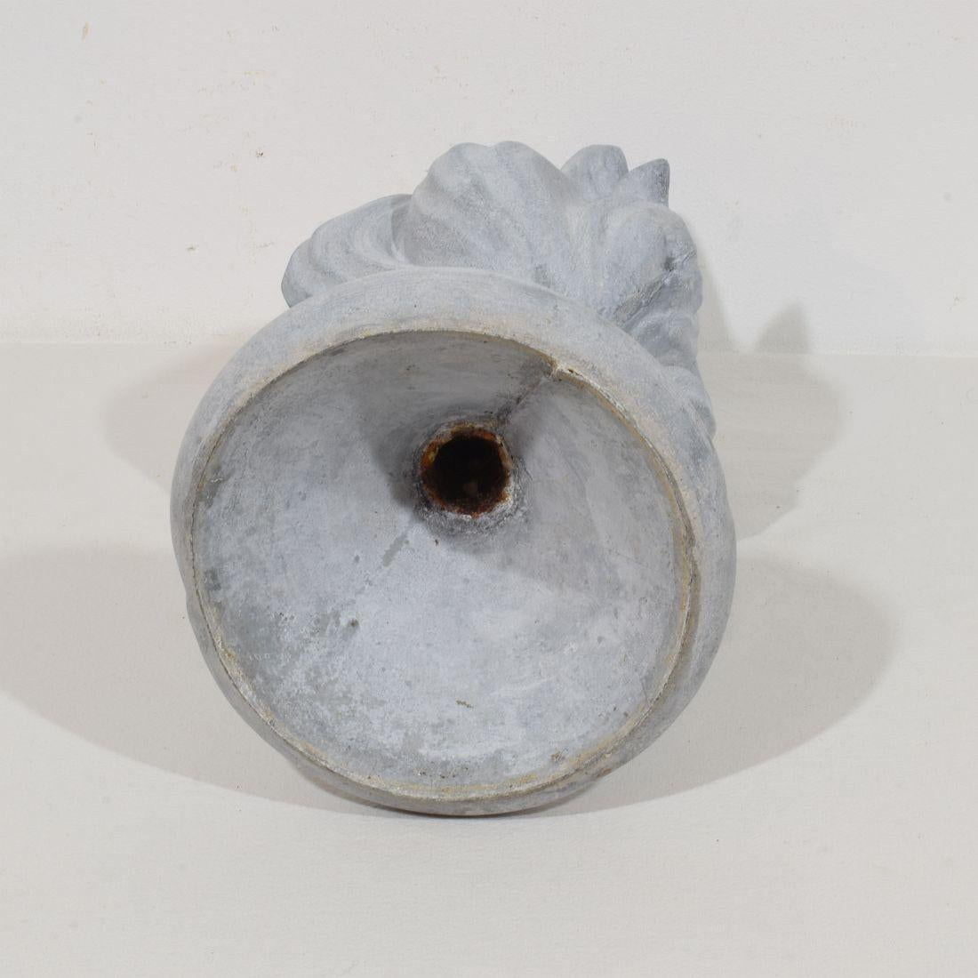 Collection of 3, 19th Century French Zinc Flame Roof Finials For Sale 3