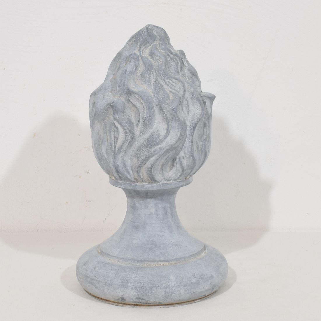 Collection of 3, 19th Century French Zinc Flame Roof Finials For Sale 5