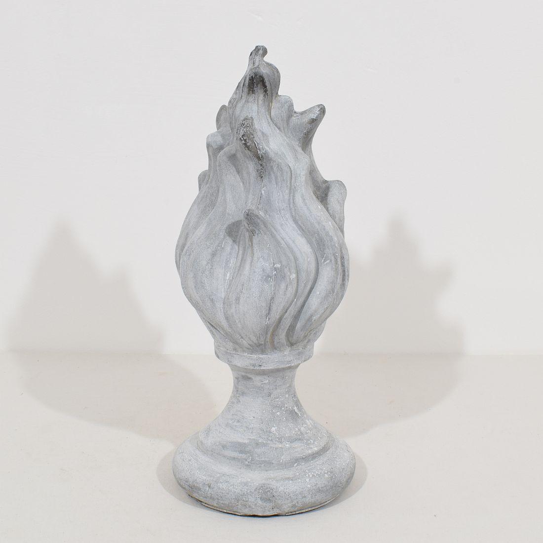 Collection of 3, 19th Century French Zinc Flame Roof Finials 5