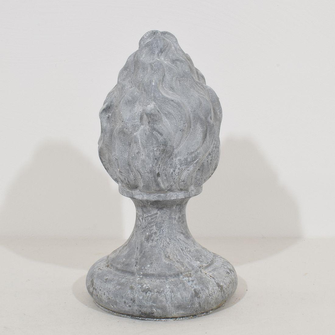 Collection of 3, 19th Century French Zinc Flame Roof Finials 10