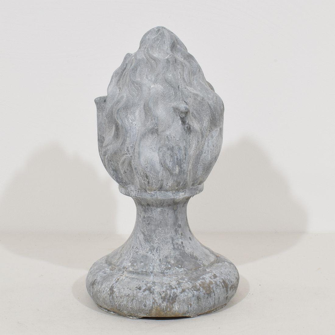 Collection of 3, 19th Century French Zinc Flame Roof Finials 11