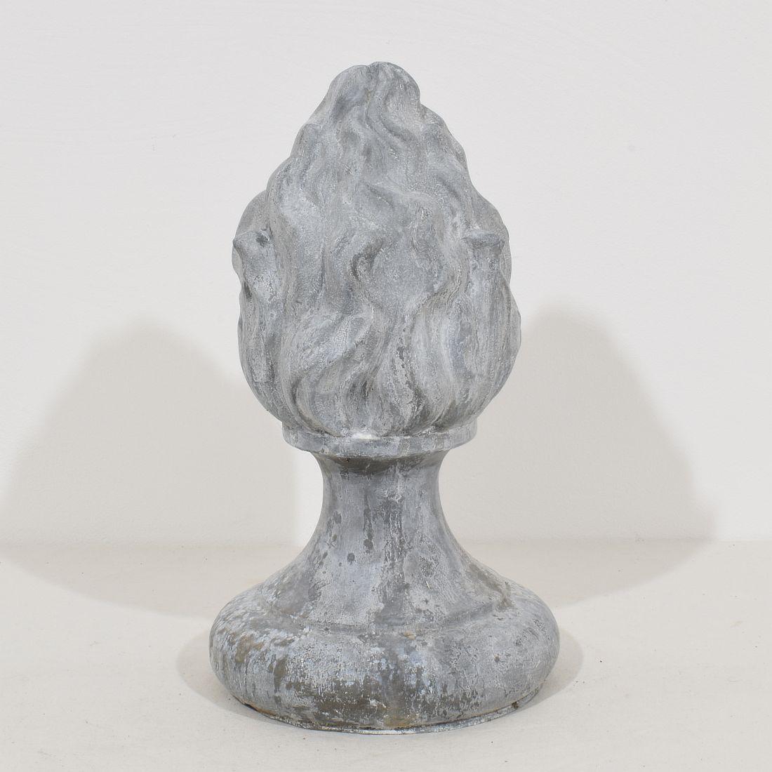 Collection of 3, 19th Century French Zinc Flame Roof Finials 12