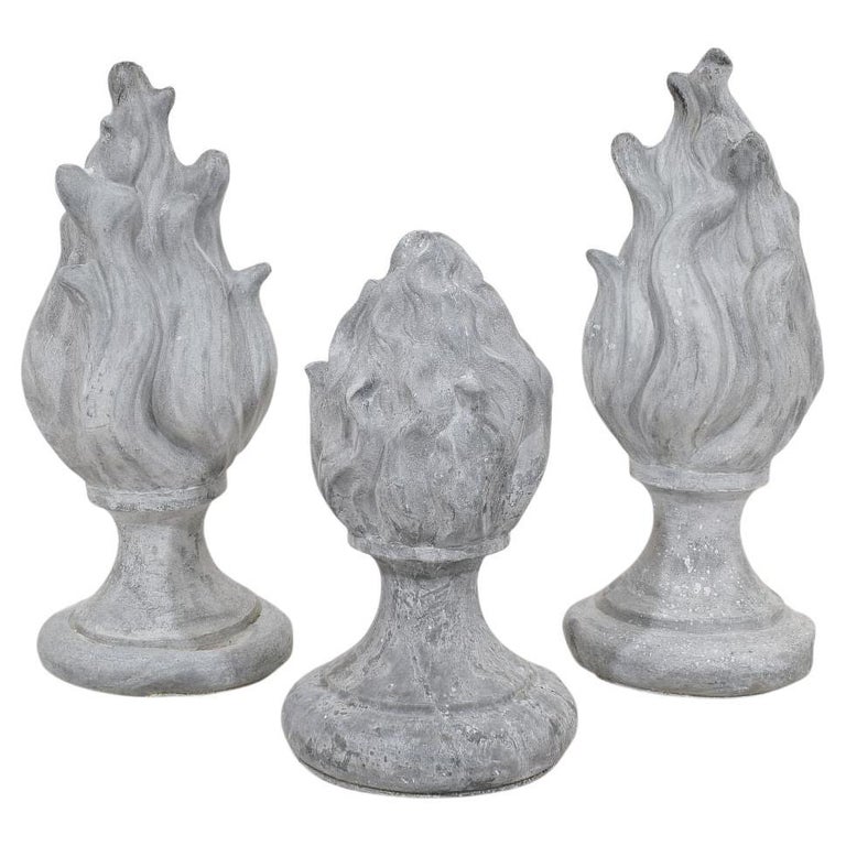 Collection of 3, 19th Century French Zinc Flame Roof Finials For Sale ...