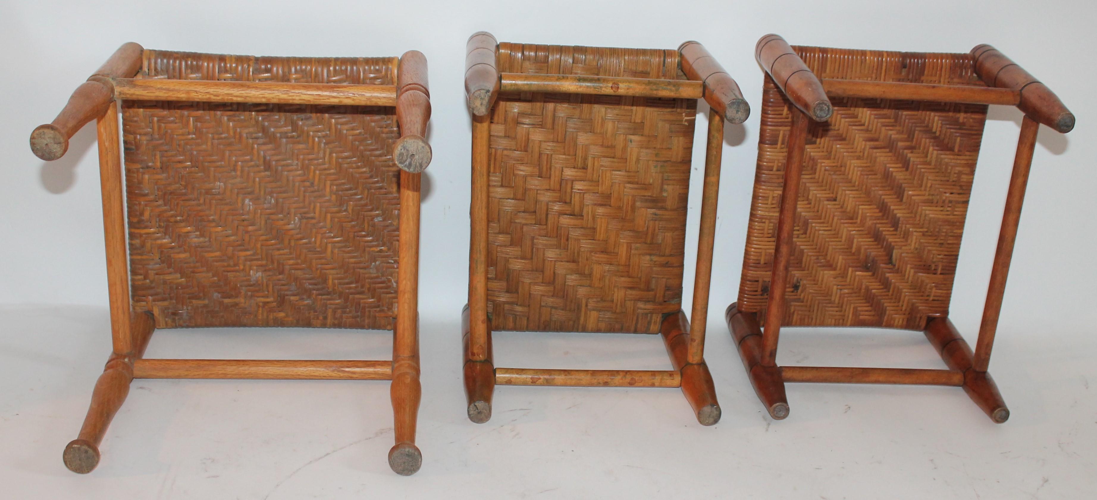 Wood Collection of 3, 19th Century Foot Stools