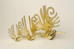 Collection of 3 Brass Pre-Columbian Style Hummingbirds by Joaquin Tinta