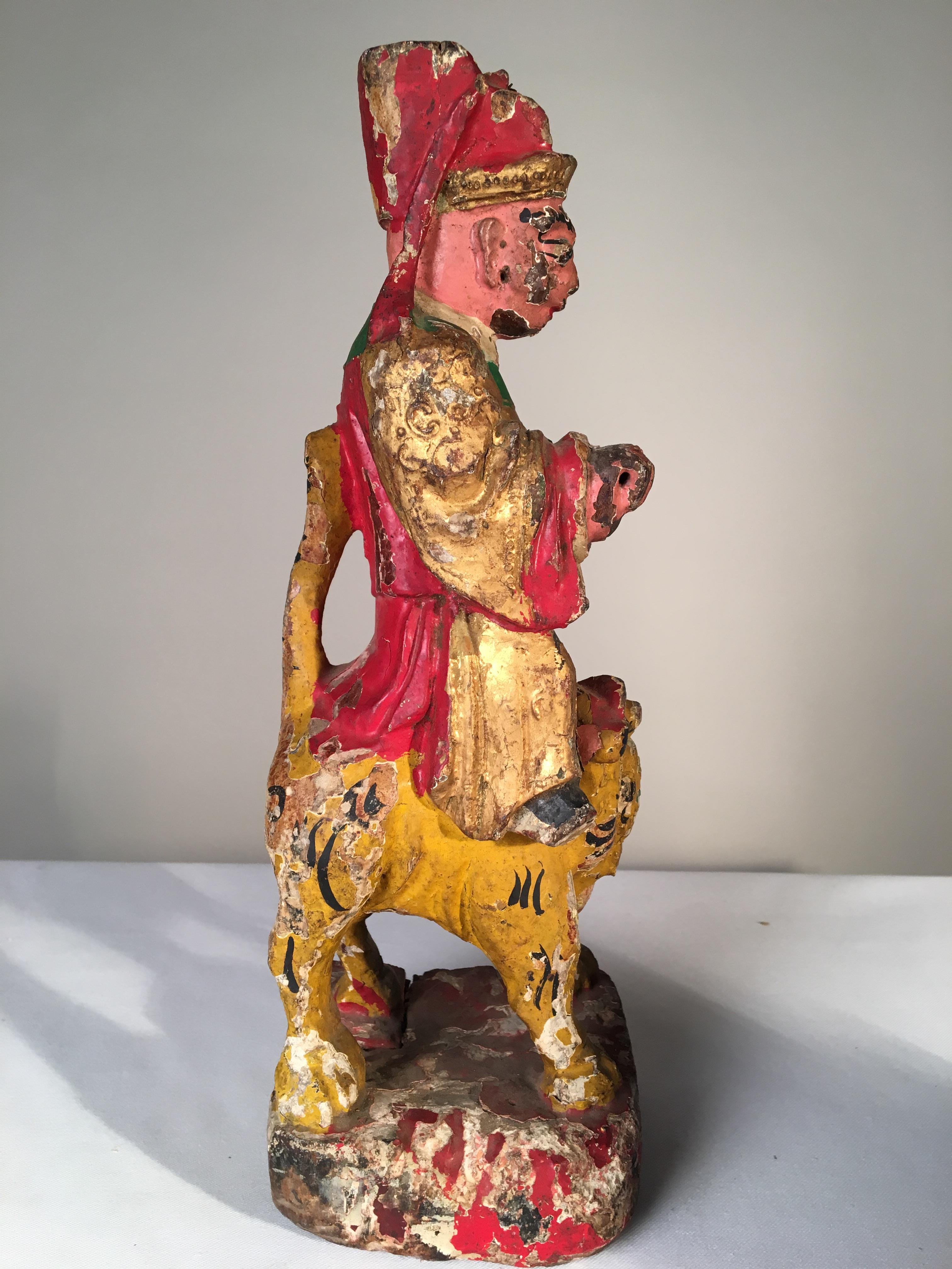 19th Century Collection of 3 Carved Wooded Asian Deities
