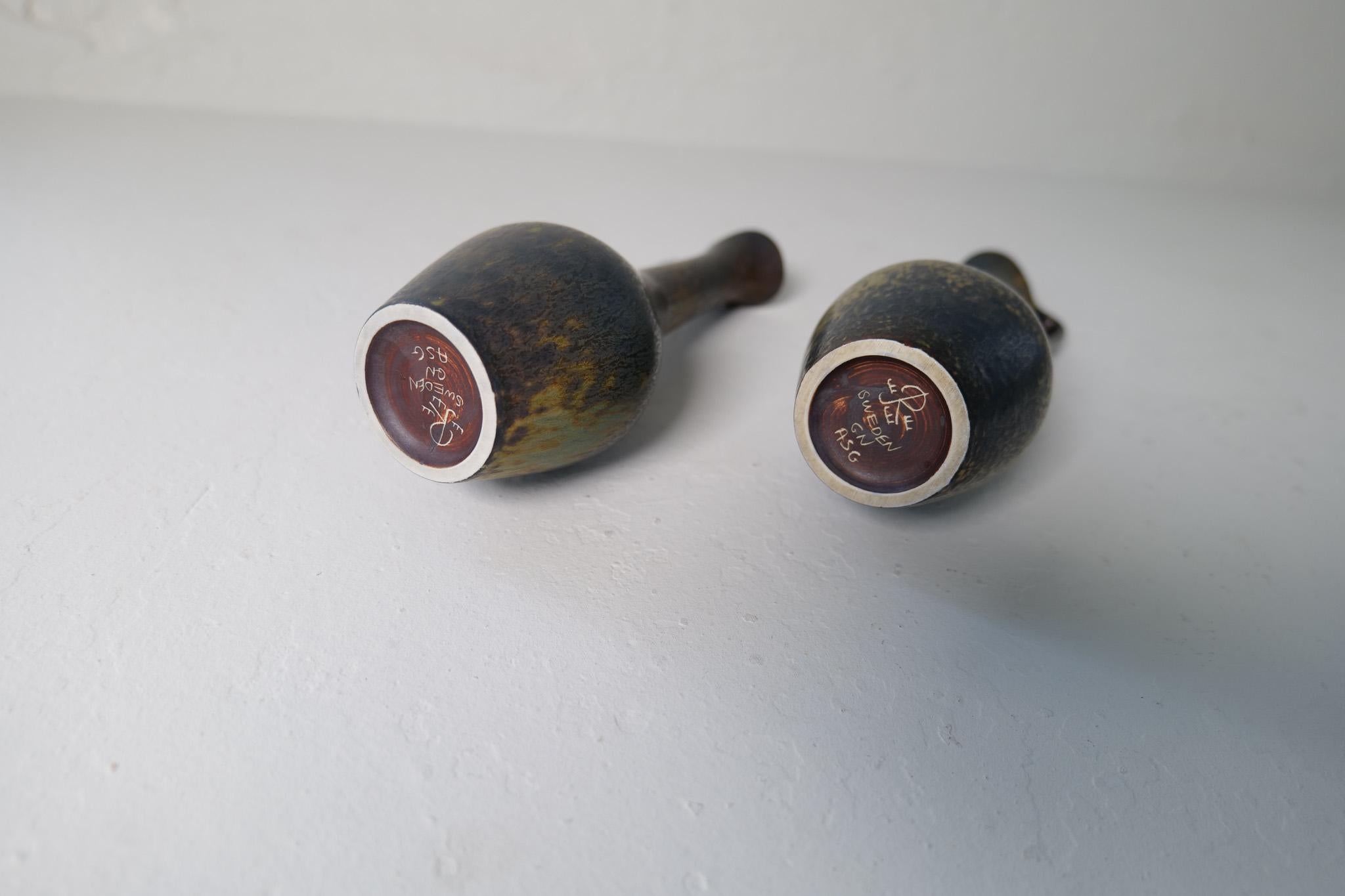 Colección de 3 Vasos de Cerámica de Gunnar Nylund Rörstrand Suecia, años 50 en venta 4