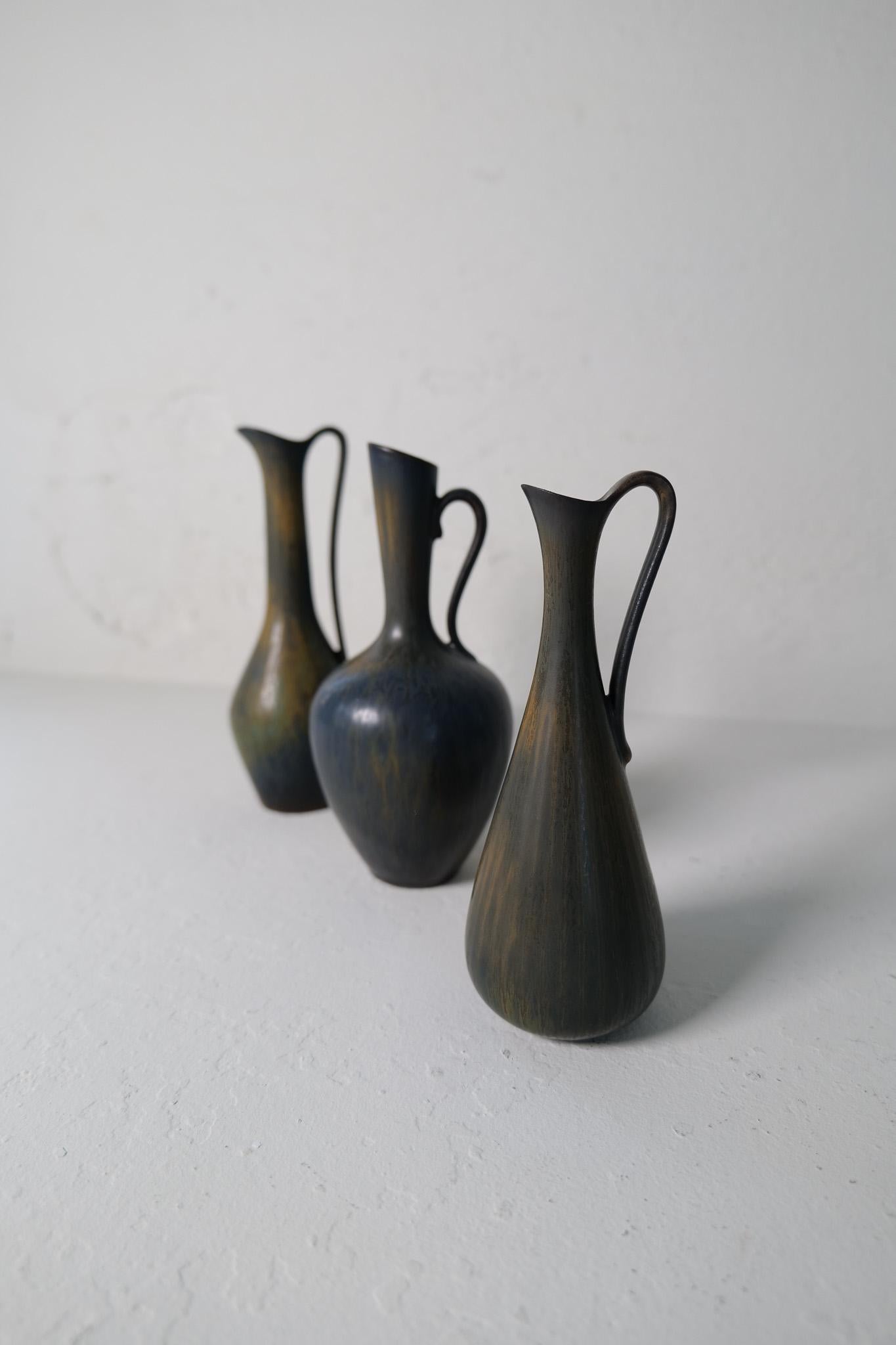 Collection'S 3 keramische Gefäße von Gunnar Nylund Rörstrand Schweden, 1950er Jahre (Mitte des 20. Jahrhunderts) im Angebot