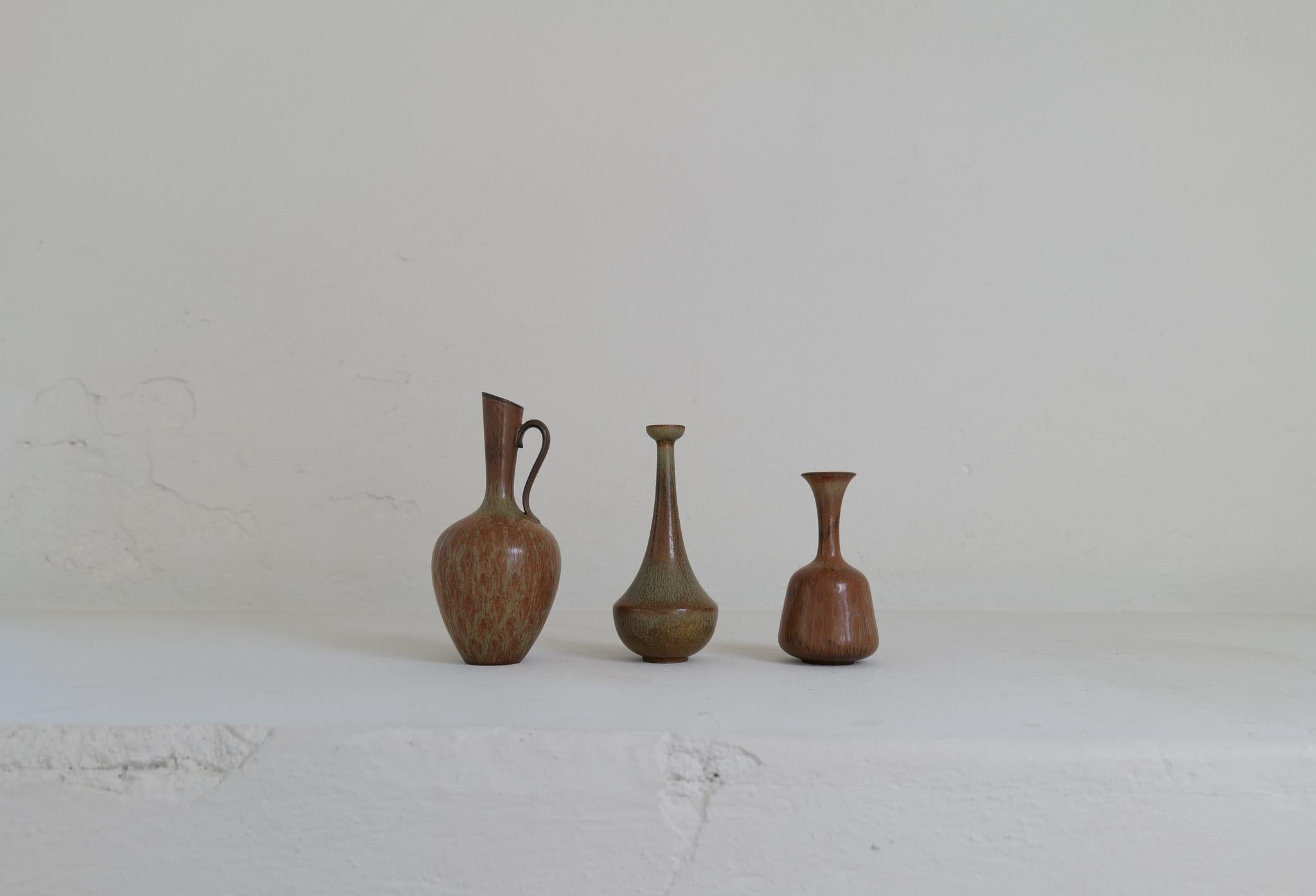 Collection'S 3 keramische Gefäße von Gunnar Nylund Rörstrand Schweden, 1950er Jahre (Mitte des 20. Jahrhunderts) im Angebot