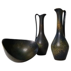 Collection of 3 Ceramic Vessels by Gunnar Nylund Rörstrand Sweden, 1950s