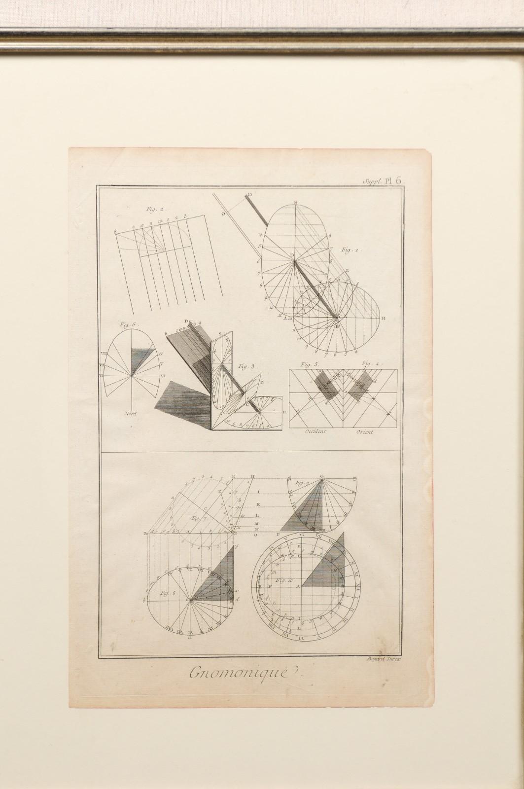 18th Century and Earlier Collection of 3 Framed 18th Century Bernard Direx Geometric Renderings