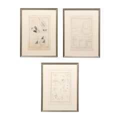 Used Collection of 3 Framed 18th Century Bernard Direx Geometric Renderings