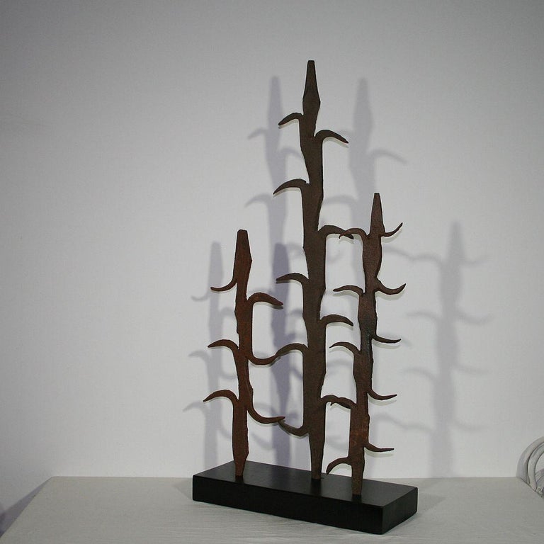 Collection Of 3 French 18th Century Hand Forged Iron Window
